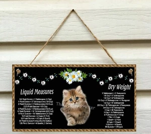FLUFFY TABBY KITTEN Schild - Praktische Küche Umwandlung Tabelle * Trocken & Flüssigkeit Maße - Bild 1 von 2