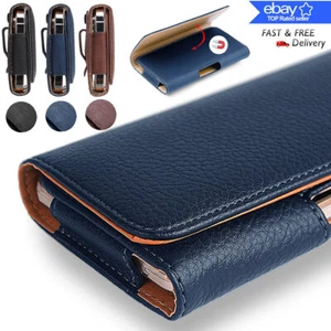 For iPhone 13 14 15 Pro Max Leather Carrying Belt Clip Loops Holster Case Cover - Picture 1 of 45