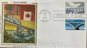 Colorano Silk 1721 United States Canada Peace Bridge Buffalo NY 2 Covers 4 stamp - Picture 1 of 2