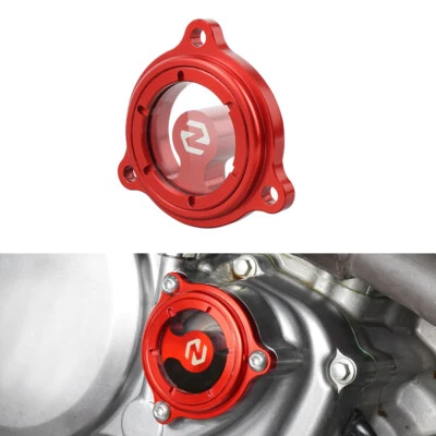 Tapa de filtro de aceite de motor CNC transparente roja para Honda XR600R 1990-2000 XR650L 1993-2025 Foto 1 de 4