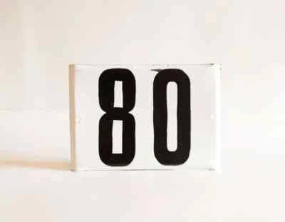 Casa esmaltada vintage número 80 porcelana número puerta número 80 Foto 1 de 4