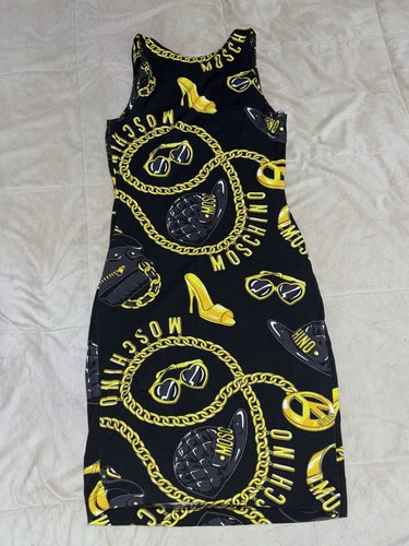 Abito MOSCHINO nero a catena taglia 8