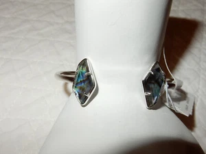 New Kendra Scott Abalone Shell and Glass Lilith Cuff Pinch Bangle Bracelet - Picture 1 of 8
