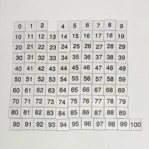 Klare 1" Zahl Kacheln 1-100 Overheadprojektor Klasse MINT Lernen *fehlt #3* - Bild 1 von 4