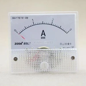 DC 0-3A Analog Amp Meter Ammeter Current Panel New - Picture 1 of 4