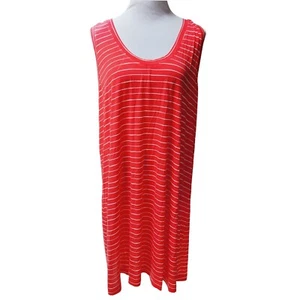 NWT NEW Soma Red Striped Tank Dress Sleeveless Casual Comfy Loungewear XXL 2XL - Picture 1 of 7