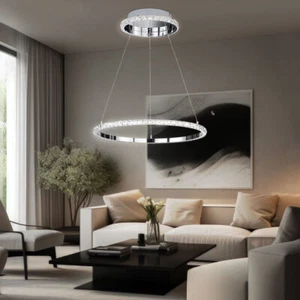 Esszimmerleuchte Pendelleuchte Hängelampe Dimmbar Kristalloptik LED Höhe 150cm - Bild 1 von 12