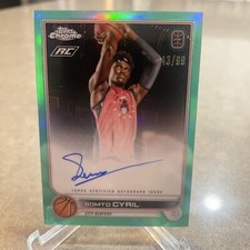 2022-23 Topps Chrome OTE Aqua #CA-SC2 Somto Cyril Auto 43/99 Rookie Card