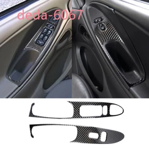 Soft Carbon Fiber Window Lift Switch Button Panel Cover For Ford Mustang 2001-04 - Picture 1 of 16