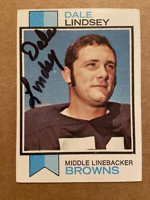 DALE LINDSEY Hand Signed 1973 Topps #287 Browns Western Kentucky Autograph Auto - Image 1 of 2