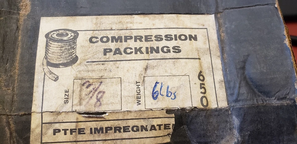 COMPRESSION  PTFE Gland Packing 3/8" 44 FEET PTFE Pump & Valve Gland Packing - Image 1 of 4
