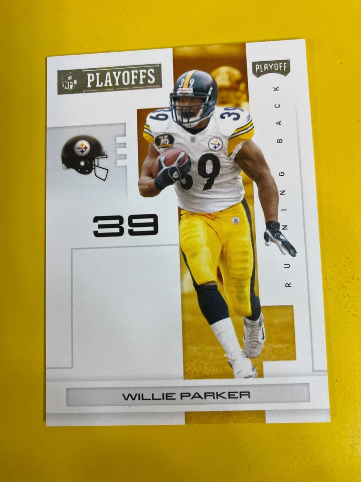 41002 	2007 Playoff NFL Playoffs Gold #77 Willie Parker STEELERS #261/299 - Image 1 of 3
