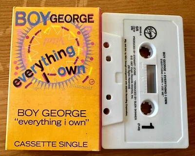 **RARE**BOY GEORGE Everything I Own/Use Me CASSINGLE EX/G+ Play-Tested - Image 1 of 4