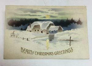 Antique Embossed Hearty Christmas Divided Back Postcard Printed Germany # 7163 - Picture 1 of 6