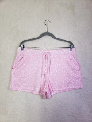 Croft Barrow Women Shorts Large Pink Polka Dot Poly B Pull On Pocket Sleepwear - Image 1 of 4