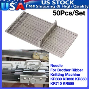 50Pcs Needle For Brother Ribber Knitting Machine KR830 KR838 KR850 KR710 KR588 - Picture 1 of 15