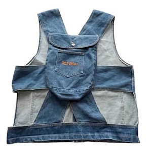 Vintage SagWear James Head Hip Hop Backpack Denim Vest RARE Made USA Mens Medium - Picture 1 of 12