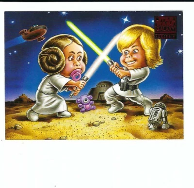 2009 TOPPS STAR WARS GALAXY 4 CARD LOST GALAXY YOUNGLINGS AT PLAY #3 LUKE LEIA - Image 1 of 2