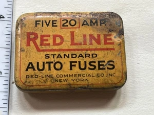 Vintage RED LINE Auto Sicherungen Tin Commercial Co., New York mit 2 Sicherungen - Bild 1 von 7