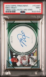 2018 Topps Transcendent Mike Trout Auto Green /15 PSA 9 - Picture 1 of 2