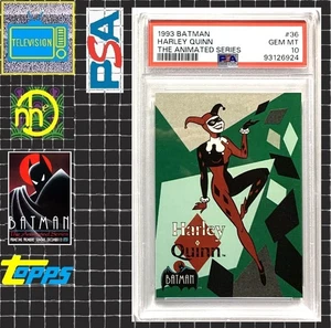 1993 Topps Batman: The Animated Series - #36 Harley Quinn - PSA 10 GEM MINT - Picture 1 of 4