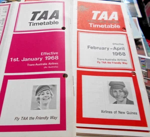 TAA AIRLINES HORARIO ENERO 1968 TRANS AUSTRALIAN AIRLINES - Imagen 1 de 4
