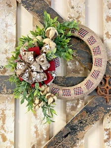 Farmhouse Everyday Wreath County Style Decor with Cotton greenery #1266 - Picture 1 of 5