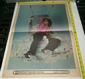 ALICE COOPER Vintage Double Sided 1973 Poster 16 1/2 X 23 Inches ERIC CLAPTON - Picture 1 of 4