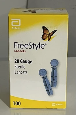 Lancetas estériles Abbott FreeStyle 28G calibre 28 100ct 2028 caducidad Foto 1 de 4