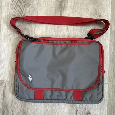 Timbuk2 Quickie Carrying Case Sleeve iPad Tablet Laptop Notebook Gray Red Bag - Image 1 of 4