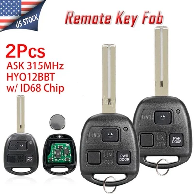 2 For 2006 2007 2008 Lexus RX400h SC430 RX350 Smart Remote Key Fob HYQ12BBT 4D68 - Image 1 of 4