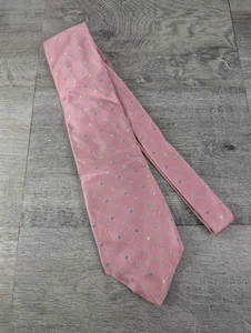 Corbata THOMAS ROSA 100% Seda Rosa Con Lunares Azules Clásica 59"/150cm Longitud - Imagen 1 de 9