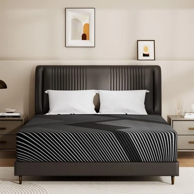 Colchón de espuma viscoelástica de gel tamaño king completo doble de 8" 12" en una caja, hecho en EE. UU. Foto 1 de 4