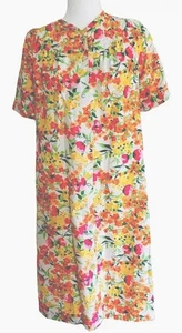 Grand Design duster house robe Coat spring floral orange Pink sz small vintage - Picture 1 of 8