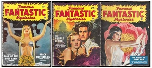 BERÜHMTE FANTASTISCHE GEHEIMNISSE - 3 Ausgaben von 1949 - Vintage SF Zellstoff - Bild 1 von 13