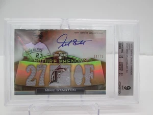 2011 Triple Threads Sepia Mike Stanton(GIANCARLO) Auto Jersey 38/75 BGS 9/10 - Picture 1 of 5