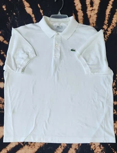 Lacoste Polo Shirt Mens 8 Or US 1XG/2XG White Short Sleeve Devanlay F5190 - Picture 1 of 12