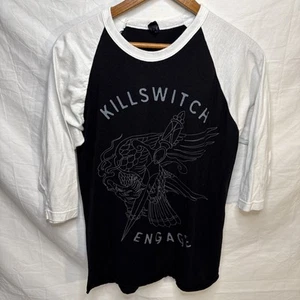 VTG Killswitch Engage Eagle Dagger Raglan Baseball T-Shirt Mens S Black White - Picture 1 of 8