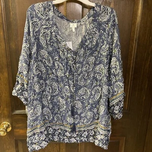 Womens dressbarn top blouse shirt size 3X 3/4 sleeve A6 - Picture 1 of 9
