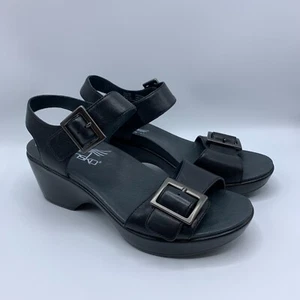 Dansko The Walking JAMEY Keilsandalen Damen schwarz Leder bequem US 8 / EU 39 - Bild 1 von 9