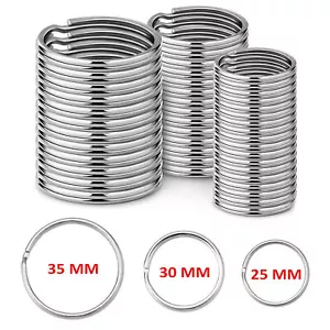 Silver Metal Split Rings Small Large Keyring Jump Hoop Loop Key Keys Ring - Picture 1 of 10