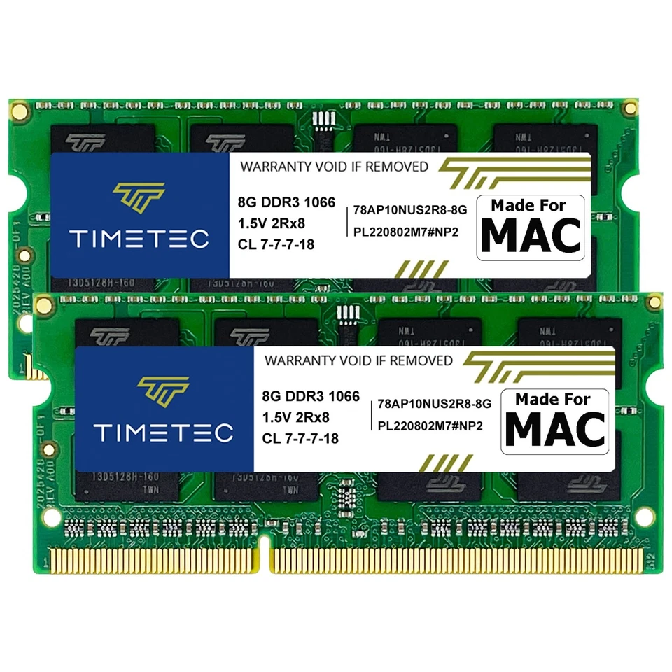 Timetec 16GB KIT(2x8GB) Compatible for Apple DDR3 1067MHz / 1066MHz PC3-8500 ... - Image 1 of 4