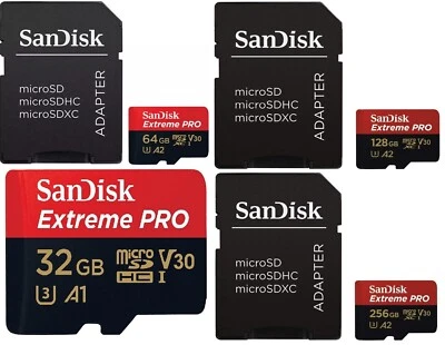 SanDisk Micro SD Extreme Pro 64GB 128GB 256GB 512GB Class 10 Memory Card - Image 1 of 4