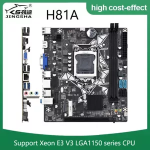 H81 LGA 1150 Mainboard Unterstützung Core i3 i5 i7/Xeon E3 V3 CPU DDR3 RAM H81A - Bild 1 von 15
