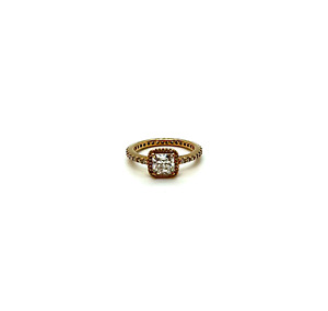 Pandora Rose Gold Plated Square Sparkle Halo Ring - Cz 