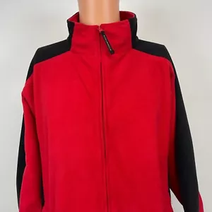 StormTech Performance Fleece Jacket Full Zip Red Black Size L - Picture 1 of 6