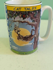 1998 CAT TALES "NOW WHAT" Coffee Mug by Gary Patterson Cat in Trouble Vintage - Picture 1 of 5