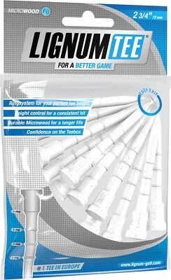 Golf Tees Lignum 72 mm - Microwood, weiß - Packung mit 12 Stück
