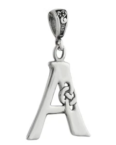 Letter A Celtic Knot Pendant - 925 Sterling Silver - Initial Monogram Irish NEW - Picture 1 of 1