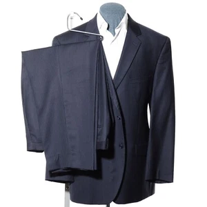 48R Alfani Dark-Gray Pinstriped Cashmere/Wool 2-Piece Suit 42x29 Trousers Jacket - Picture 1 of 14